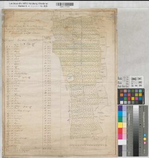 Lengerich (Lengerich) Hohne, Bauerschaft Teilung des Hohner Berges 1772 150 Ruten = 13,6 cm 57 x 44 kol. Zeichnung Friemel KSM Nr. 631,1
