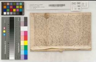 Die Testamentsexecutoren des verstorbenen Kanonikus Heinrich Ossenbecke, nämlich der Kanonikus Hermann Schotteler, die Vicare Hermann Kote und Heinrich Besteman zu Beckum sowie die Bürger Evert Ossenbecke und Bartholomeus Levolth zu Ahlen überweisen den Provisoren beider Hospitäler zu Ahlen eine für ihn von dem verstorbenen Bürger Bernd Greve (zu Beckum?) ausgestellten Rentenverschreibung.