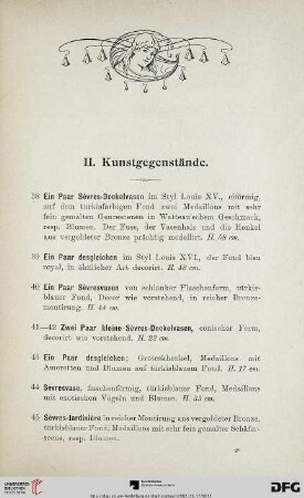 Kunstgegenstände (Nr. 38-173)
