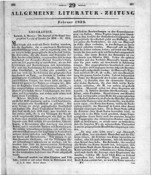 The journal of the Royal Geographical Society. For 1830-31. London: Murray 1831