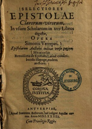 Selectiores epistolae clarorum virorum : in usum scholarum in tres libros digestae