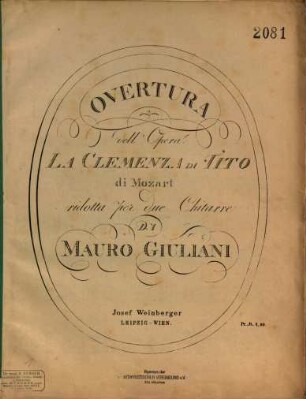 Overtura dell'opera La clemenza di Tito