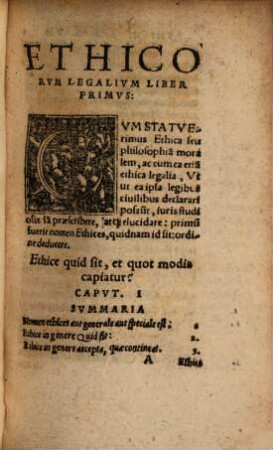 Ethicorum legalium liber primus