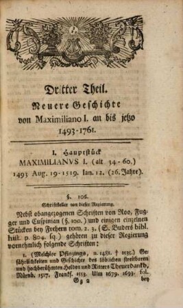 Johann Stephan Pütters ... vollständigeres Handbuch der Teutschen Reichshistorie. 2 = Theil 3, [Abth. 1], Neuere Geschichte von Maximiliano I. bis 1761