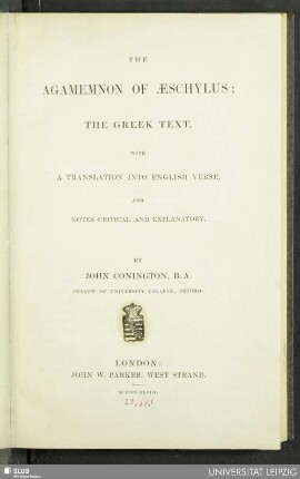 The Agamemnon of Aeschylus : the Greek text