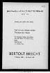 Auf einen chinesischen Theewurzellöwen [...] Bertolt Brecht