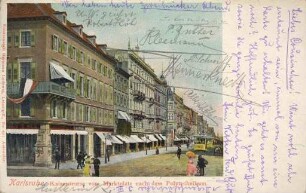 Postkartenalbum. "Karlsruhe-Kaiserstraße vom Marktplatz nach dem Polytechnikum". Kaiserstraße