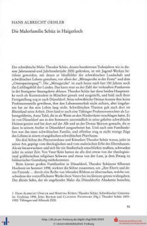 Die Malerfamilie Schüz in Haigerloch.