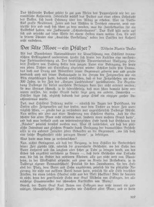 Der alte Moor - ein Pfälzer?