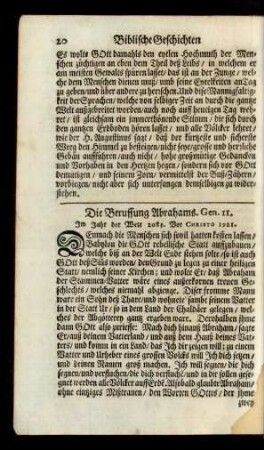 Die Beruffung Abrahams. Gen. 11.