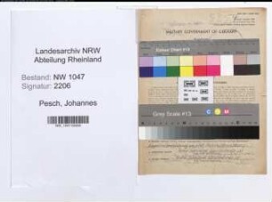 Entnazifizierung Johannes Pesch , geb. 19.05.1898 (Lehrer)