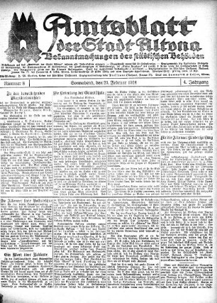 Nummer 8 : Sonnabend, den 23. Februar 1924