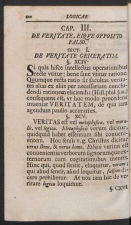 Cap. III. De Veritate, Eique Opposito Falso