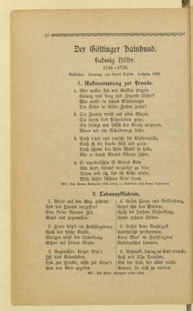 Der Göttinger Hainbund.