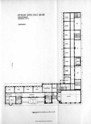 Gemeinde-Doppelschule XXV-XXVI. Charlottenburg. Sybelstrasse Nr. 21-22. I. Obergeschoss