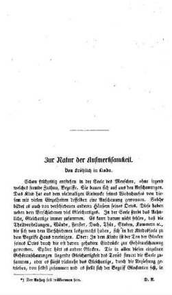 Zur Natur der Aufmerksamkeit