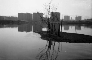 Freiburg, Landwasser: Landwasser-See mit Spiegelung