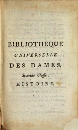 Bibliothèque universelle des dames. Classe 2, Histoire. 7. 1785
