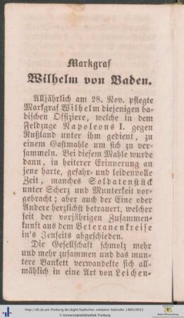 Markgraf Wilhelm von Baden.