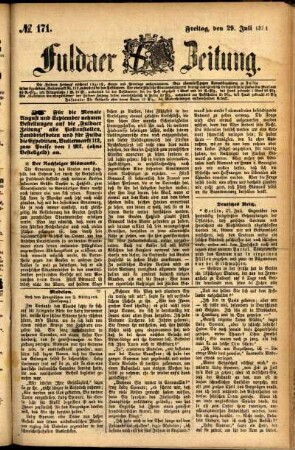 Ausgabe vom Freitag, den 29. Juli 1881.