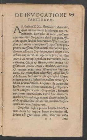 De Invocatione Sanctorum.