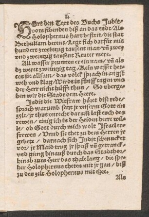 HOrt den Text des Buchs Judit/ || vom sibenden biß an das endt/