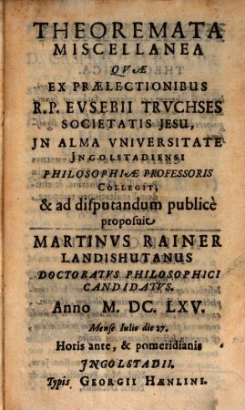 Theoremata Miscellanea