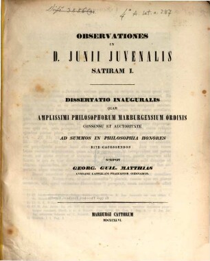 Observationes in D. Iunii Iuvenalis satiram I.