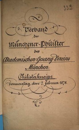 Philisterkneipe im Augsburger Hof, Donnerstag, den 7. Februar 1878, Anfang 8 Uhr