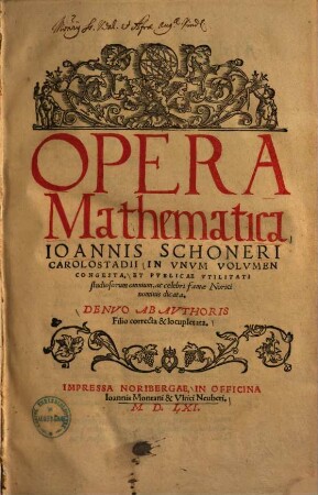 Opera mathematica ... : in unum volumen congesta ...