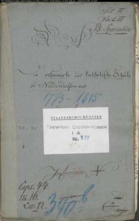 Aufbau des gemeinschaftlich von reformierten und katholischen Eingesessenen genutzten Schulhauses zu Niederdielfen