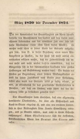 März 1820 bis Dezember 1824