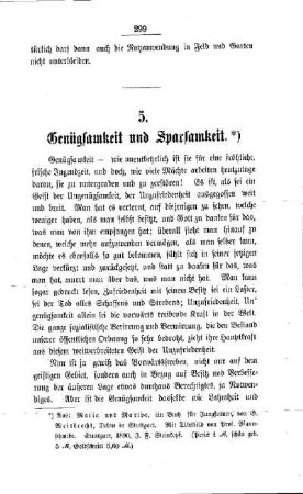 Genügsamkeit und Sparsamkeit