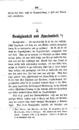 Genügsamkeit und Sparsamkeit