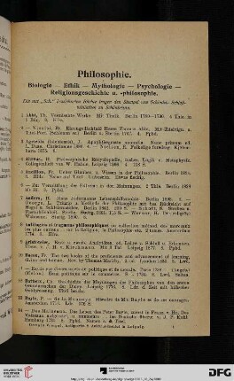 Philosophie: Biologie - Ethik - Mythologie - Psychologie - Religionsgeschichte u. -philosophie (Nr. 1-359)