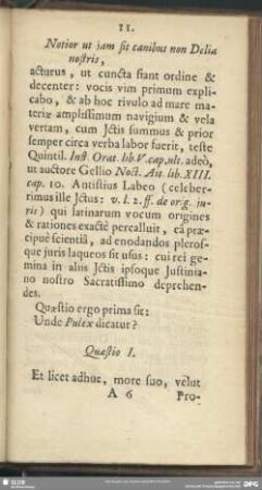 Quaestio I. Unde Pulex dicatur?