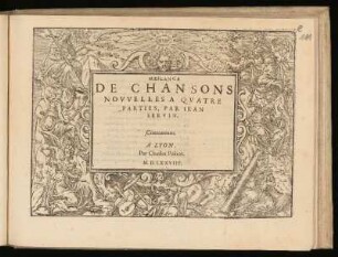 Jean Servin: Meslange de chansons nouvelles a quatre parties. Contratenor