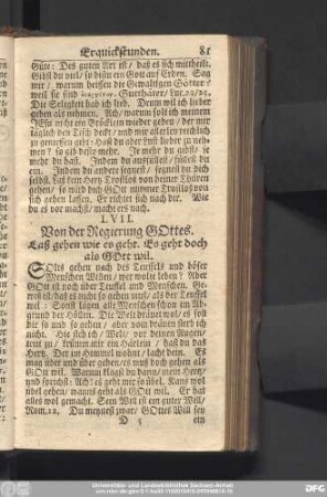 LVII. Von der Regierung Gottes. Laß gehen wie es geht. Es geht doch als Gott wil.