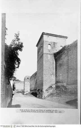 Serie von Fotografien aus der Kampagne von John Henry Parker, Historical photographs: A catalogue of three thousand three hundred photographs of antiquities in Rome and Italy, London 1879, Rom, Aurelianische Stadtmauer nahe Porta Pinciana (Muro Torto)