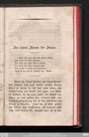 Am letzten Abende des Jahres.