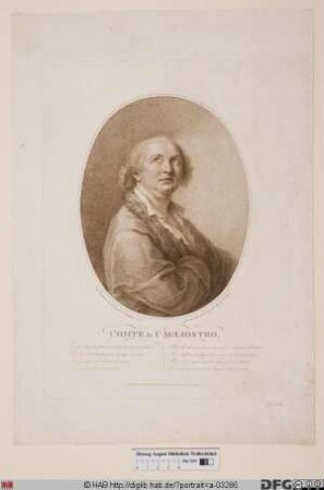 Bildnis Alessandro (conte di) Cagliostro (eig. Giuseppe Balsamo)