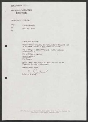 Brief an Hildegard Siehs, 02.10.1989