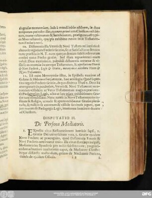 Disputatio II. De Persona Mediatoris.
