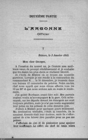 Deuxième partie: L'Argonne