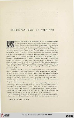 2. Pér. 38.1888: Correspondance de Belgique
