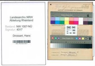 Entnazifizierung Hans Drossart , geb. 06.09.1907 (Elektriker)