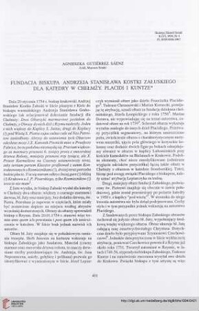 56: Fundacja biskupa Andrzeja Stanisława Kostki Załuskiego dla katedry w Chełmży : Placidi i Kuntze