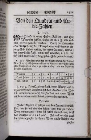 Von den Quadrat- und Cubic-Zahlen.