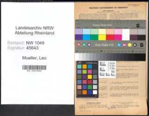 Entnazifizierung Leo Mueller , geb. 02.06.1922 (Landwirt)