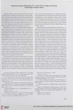 9/10: Sejm koronacyjny Władysława IV w roku 1633 w zamku na Wawelu : Chronologia i miejsce obrad